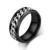 Black 8mm crushing silver chain