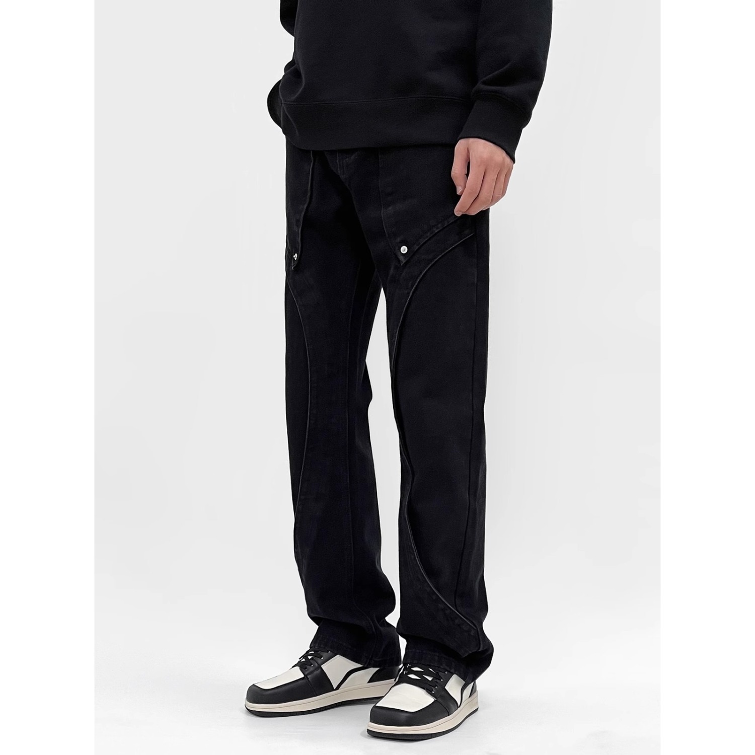 Men's Slim Fit Workwear Jeans High Street Style Trendy Casual Trousers Versatile Denim Pants_mkmklike.com