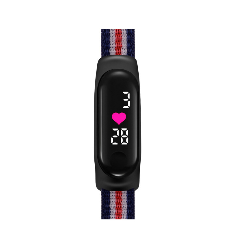2023 amor en forma de corazón reloj LED pantalla táctil correa de velcro impermeable para niños fácil de usar conjunto pulsera aplicable 3