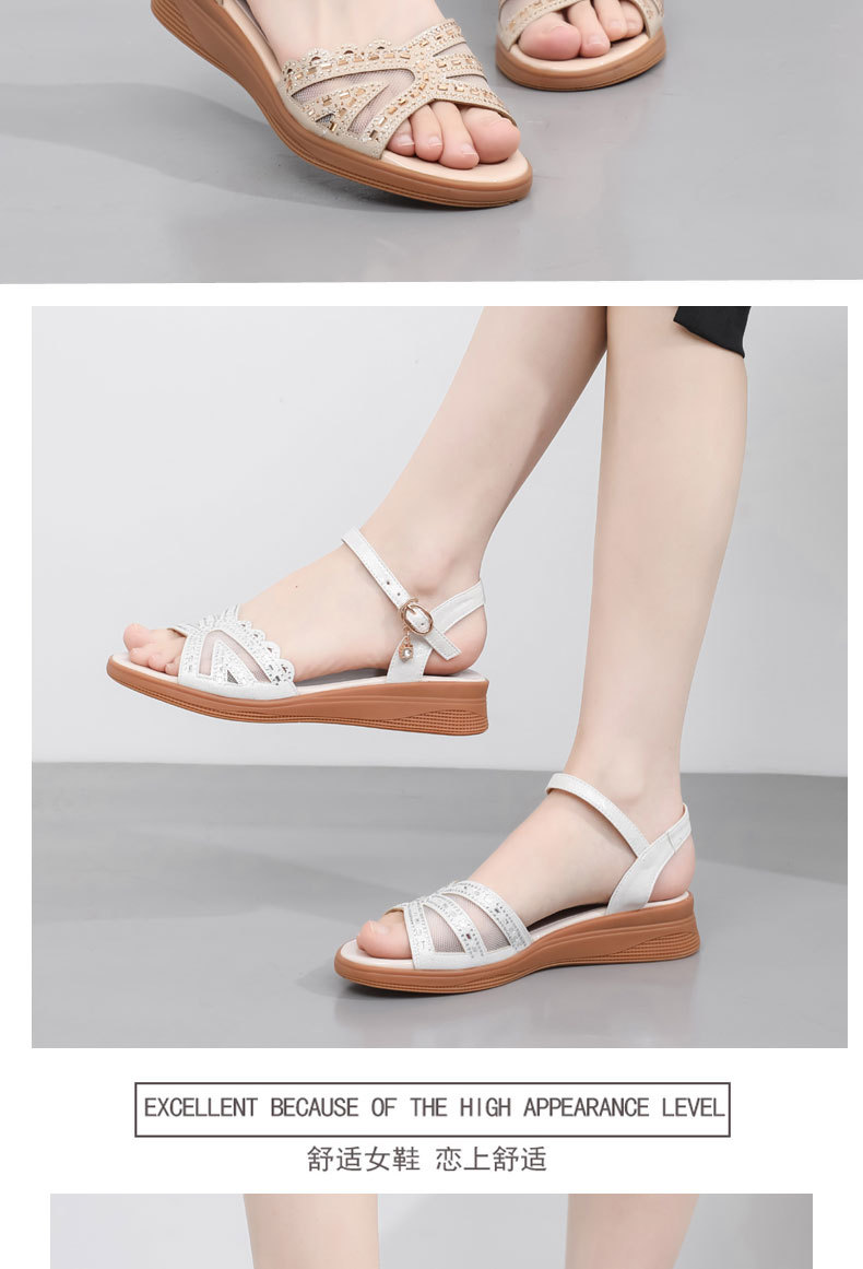 Sandal nữ đế bệt quai chữ V mềm mại chống trượt mùa hè — Màu đen chi tiết 12