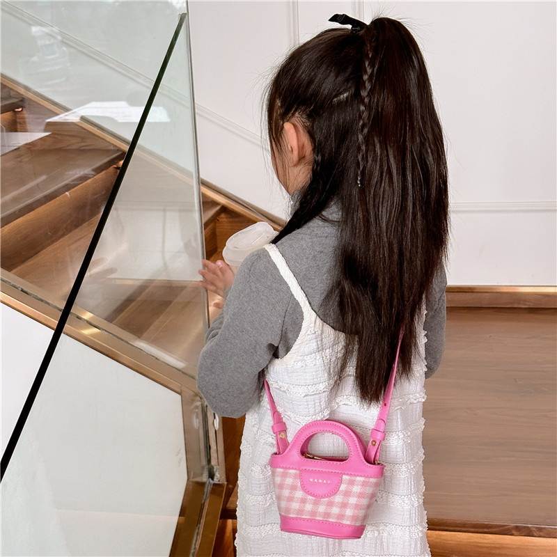 Bolso infantil estilo 2025, mini bolso de mano a cuadros para bebé, monedero retro elegante para niña