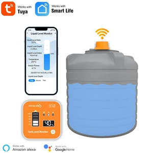 Tuya Smart WiFi дистанционный ультразвуковой монитор уровня жидкости в резервуаре для воды со светодиодным дисплеем ME201R
