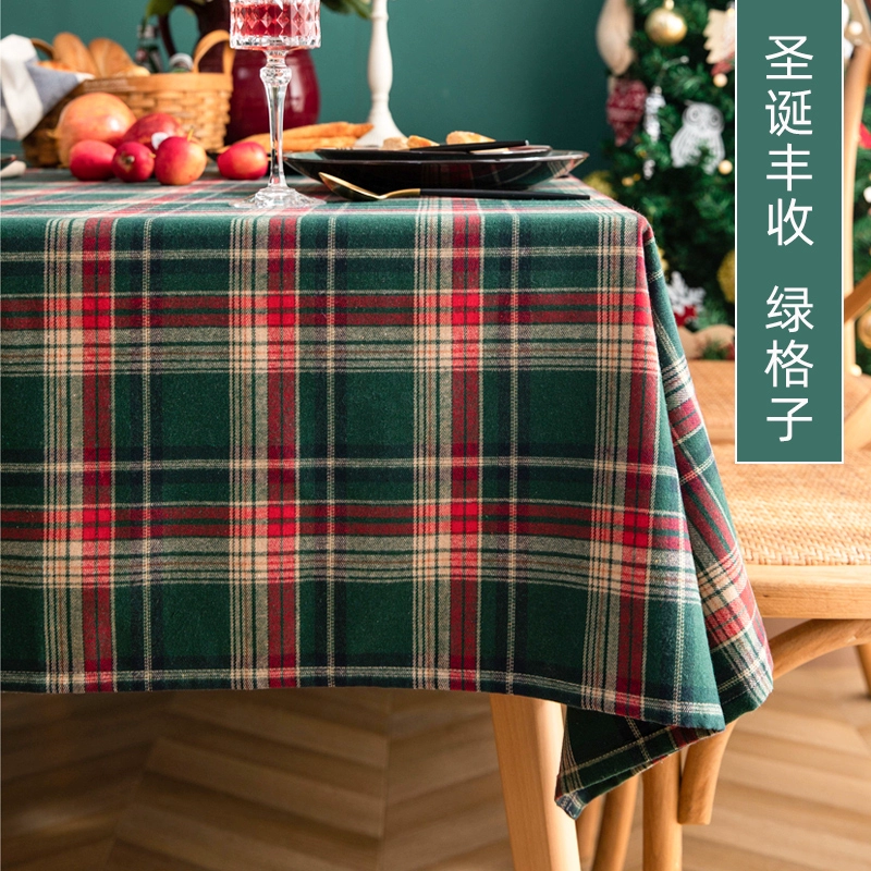 [跨境圣诞节复古格子布拍照背景ins网红装饰儿童宠物写真直播道具]