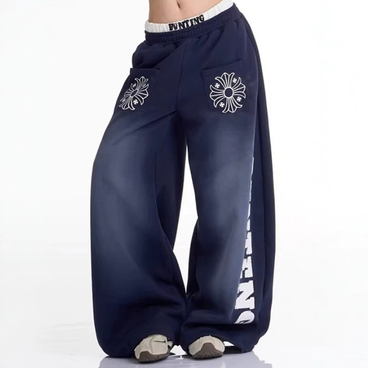 Trendy Versatile Boyfriend-Style Letter-Print Casual Pants for Men, Loose Fit, Slimming Wide-Leg Pants with a Stylish Design Trendy Versatile Boyfriend-Style Letter-Print Casual Pants for Men, Loose Fit, Slimming Wide-Leg Pants with a Stylish Design