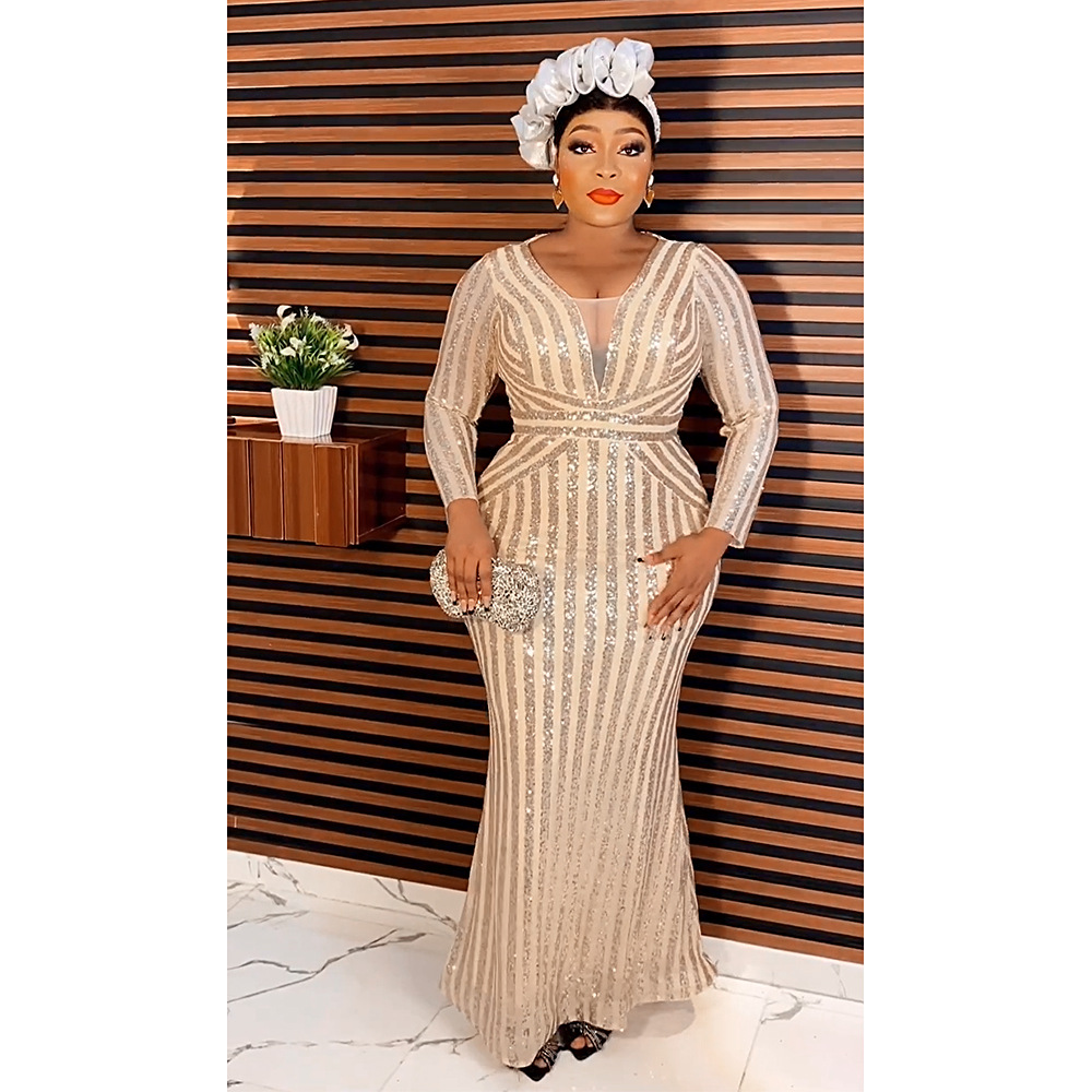 Elegant Women's Evening Dress With Sequins For Banquet Occasions_voghion.com