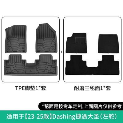 Suitable for 23-25 Chery Modelə uyğun ayaqaltı - 23-25-jetour-dashing-left-hand-drive-double-layer-wear-resistant-king-floor-mats