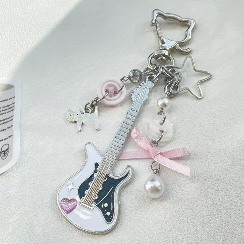 [Cute Guitar for Cats] Handmade Beaded Electric Guitar Pendant, Cute Keychain, Bag Card Album, Ccd Pendant