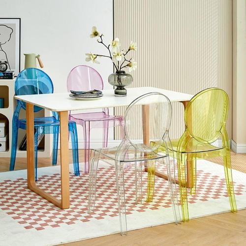 亚克力桌椅欧式创意透明塑料水晶网红化妆魔鬼服装奶茶店pvc椅科