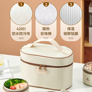Lunch Box Bag, Insulated Satchel Handbag, Office Worker and Student Lunch Bag, Waterproof Oil-Proof Cold Storage Bag, Thickeneded Aluminum Foil Donglong
