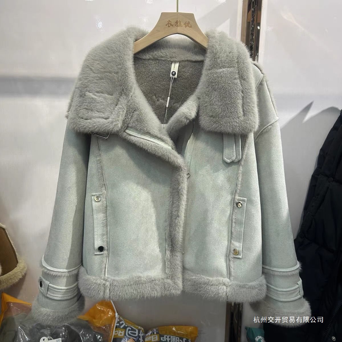 Korean New Fleece-Lined Thickened Shearling Coat for Women 2024 Winter New Biker Jacket Trendy Women