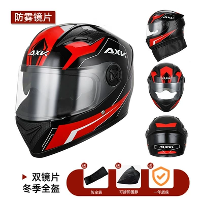 full cover helmet, Motorcycle Safety Supplies - hurricane-557-red-double-mirror-hd-anti-fog
