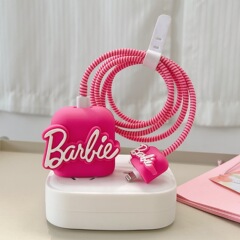 Barbie起爆充電器データケーブル折れ防止4点セット巻線ロープかわいい個性