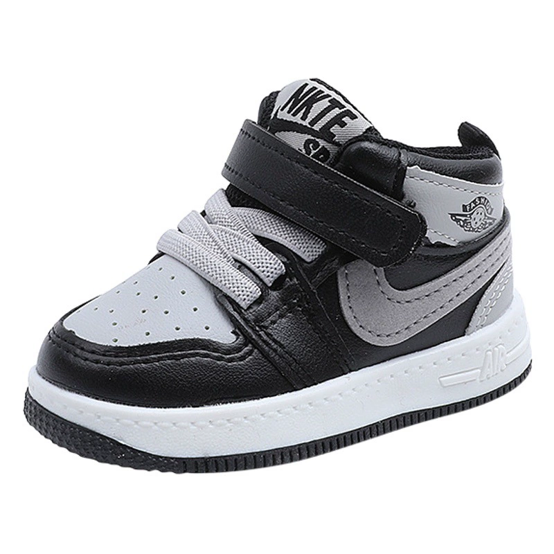 Кроссовки средней высоты для мальчиков, весна-осень 2021, новые детские кроссовки на плоской подошве серого цвета, детские кроссовки для малышей, обувь для девочек