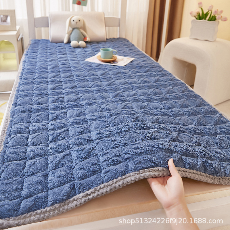 Milk Velvet Mattress Student Dormitory Single and Double Mattress Winter Thickeneded Warm Household Machine Washable Taffeta Mattress