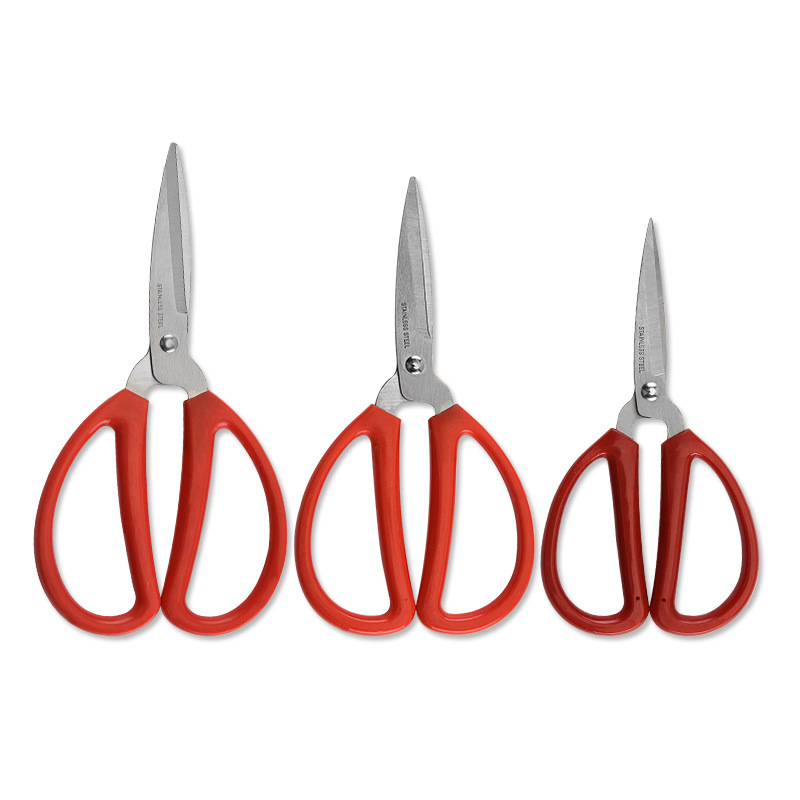 공장 도매 스테인레스 스틸 가정용 가위 플라스틱 손잡이 사무실 가위 민간 가위 주방 가위 학생 종이 절단 문구 가위