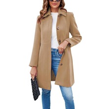 D 82078 Elegant Peacoat Single Button Long Sleeve ���ņ��ſ�