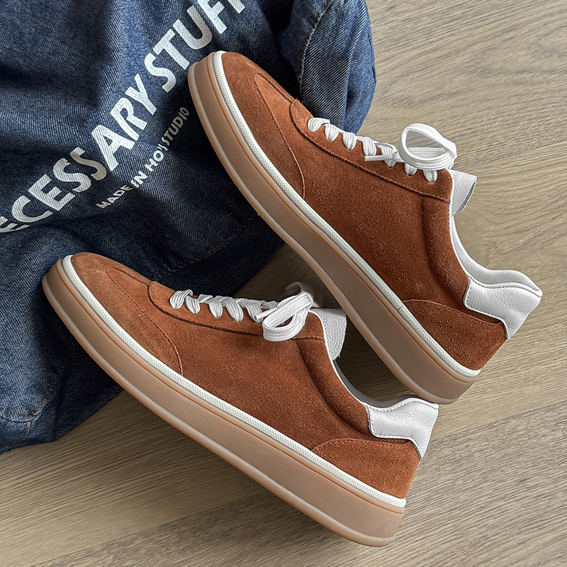 [Cuero de vaca de la cabeza] Nuevo comercio exterior transfronterizo spot de cuero de vaca transpirable zapatos deportivos casuales para hombres