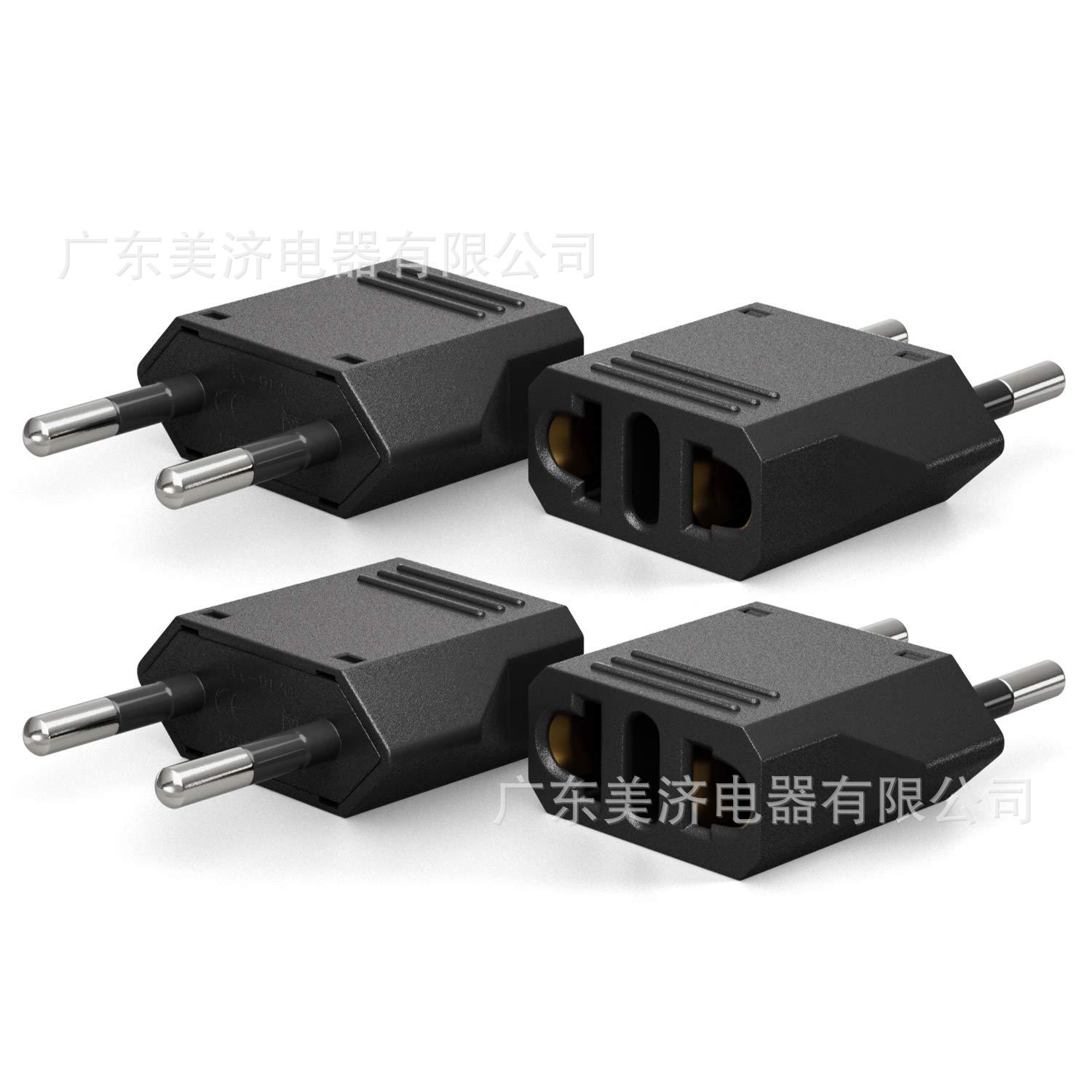 现货 4.8mm欧规小插头 美规转欧规插头 美式转欧式插头 9120