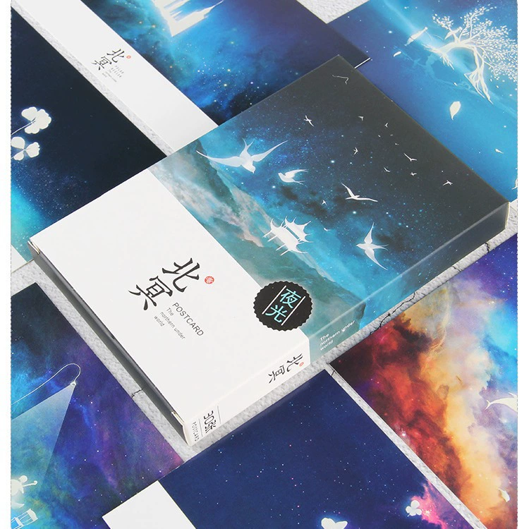 Postcard Set, 30 Boxes — Alien Luminous Blessing Designs, 143×93 mm, 350 g Cardstock