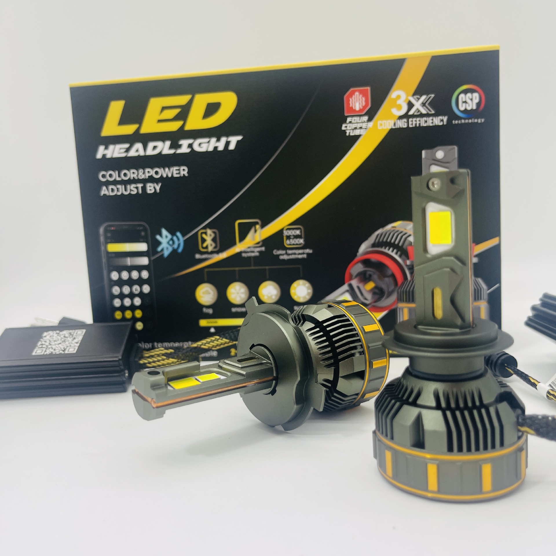Nuevo control de APP de alta potencia LED lámpara de automóvil 80w lente láser farolente cerca de un todo reformado faro