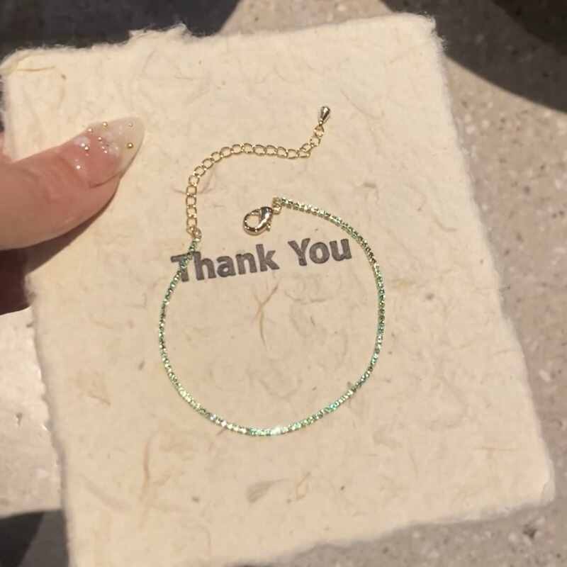 Flash Extremely Fine Red White Green Zircon Fairy Titanium Steel Bracelet Ins Niche Design Light Luxury 520 Valentine's Day Gift