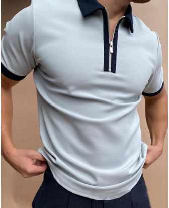 Camiseta Polo de Manga Corta con Cierre y Estampado 3D Informal para Hombre, Nueva Colección de Primavera para Exportación