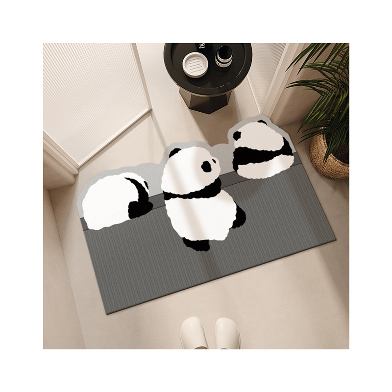 Antislipmat voor de badkamer met diatomeeënaarde, geschikt voor toilet en wastafel. Duurzaam, gemakkelijk schoon te maken en waterabsorberend. Schattig cartoonfiguur._voghion.com