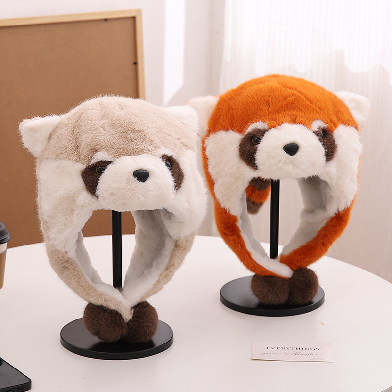 Niños otoño invierno sombrero sombrero de peluche sombrero protector de orejas caliente para niños y niñas sombrero de punto bebé colgar orejas 2025 nuevo