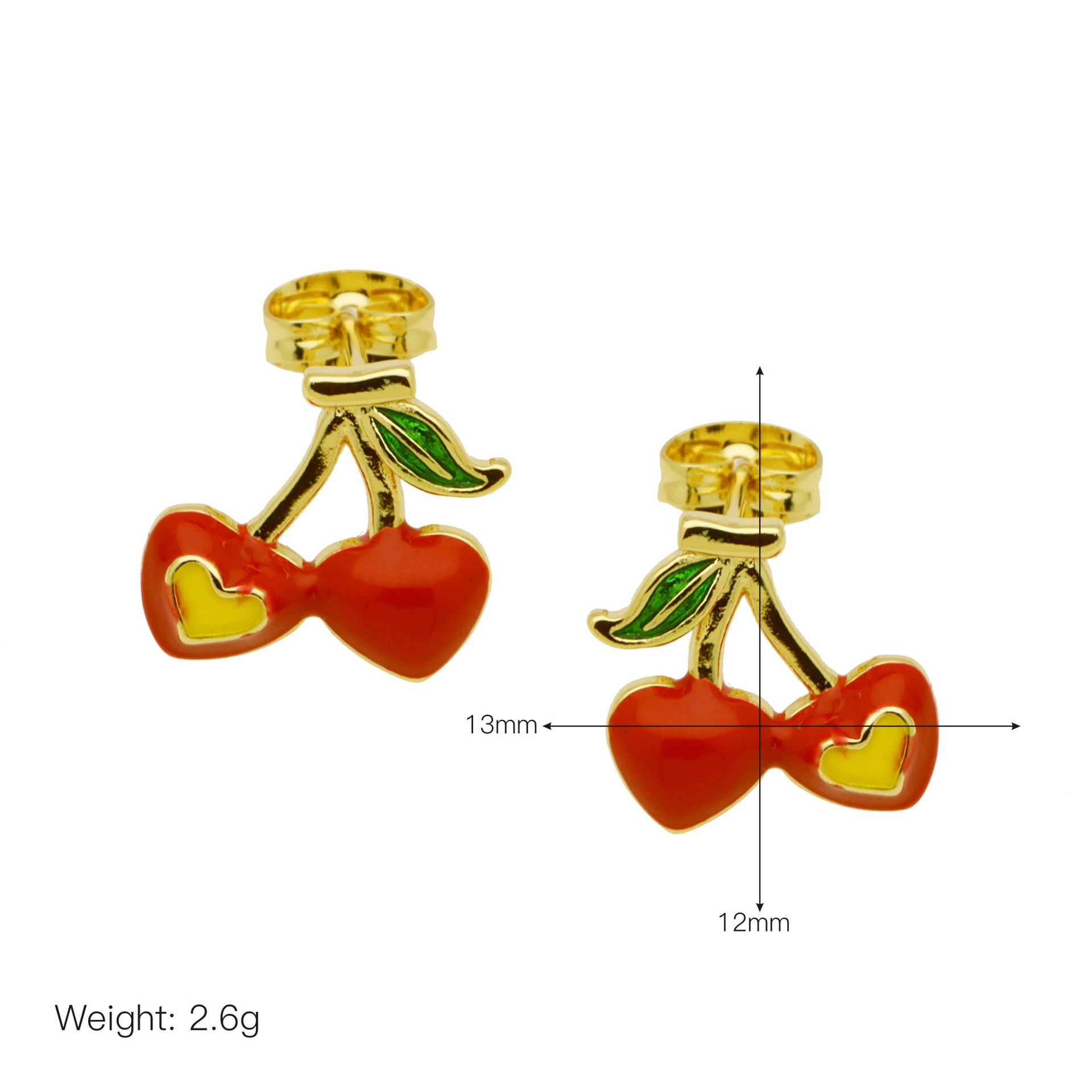 1 Pair Quantity Holiday, Daily Occasion 1 Pair Vintage Style Classic Style Cherry Ladybugs Enamel Copper Ear Studs