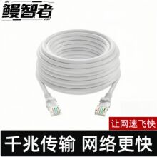 千兆网线超六类8芯CTA6家用办公室宽带线路由器线灰色鳗智者TB24