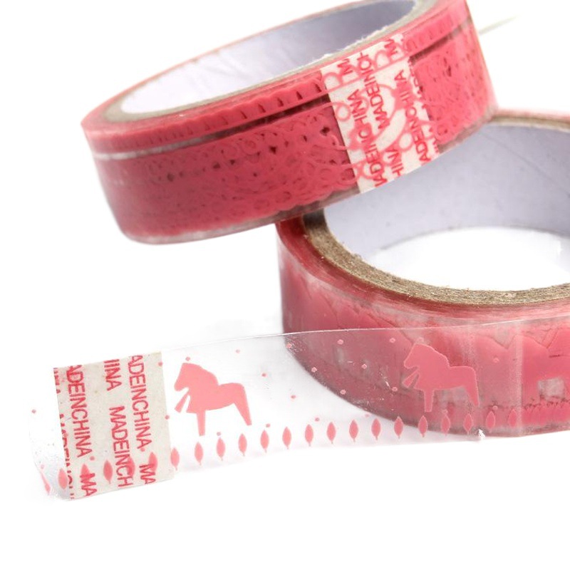 Transfronteriza mezclado lindo fresco pequeño rollo cinta de encaje transparente DIY Diario decoración pequeña cinta de papelería 10M