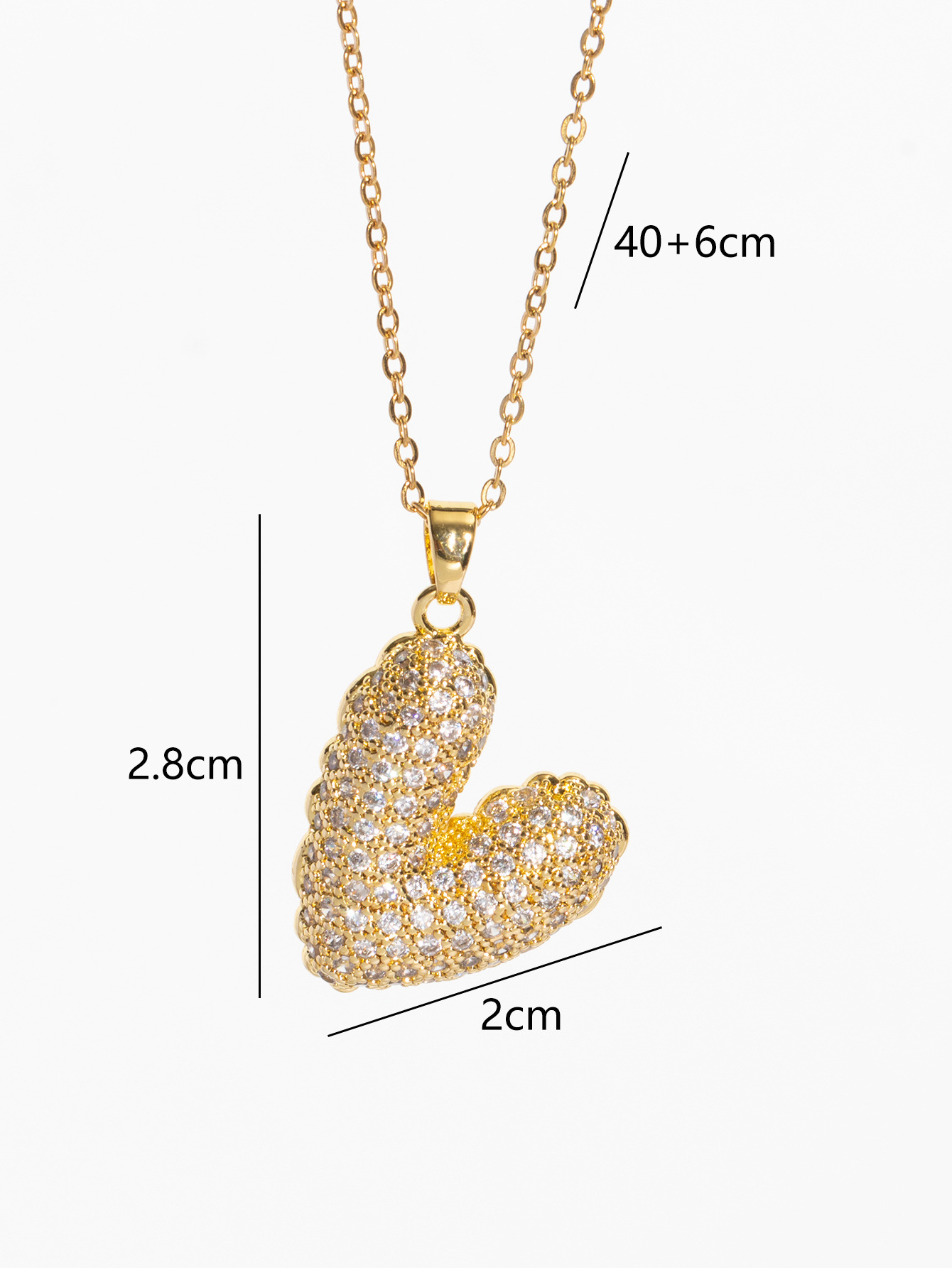 Plating Design Copper Plating Heart Shape Pendant Necklace