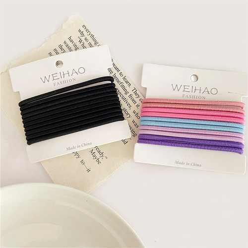 1 card, 10 new colors, basic color hair ties, high elasticity, 5 colors, girly heart-like rubber bands, Japanese and Korean hair ropes and hair accessories