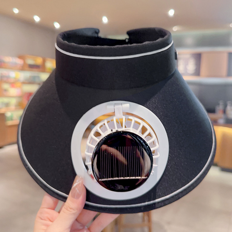 Sombrero de pescador con ventilador solar para protección solar de verano, recargable por USB, de ala ancha, para exteriores.