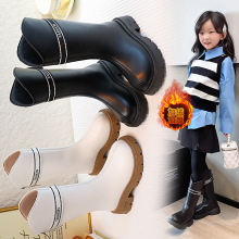 女童靴子2025新款秋季儿童长筒靴超火女孩时尚高筒皮靴中大童长靴