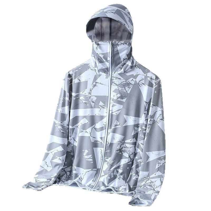 Verano chaqueta de protección solar de hielo hombre ultravioleta transpirable chaqueta de piel delgada para montar al aire libre chaqueta de protección solar de pesca