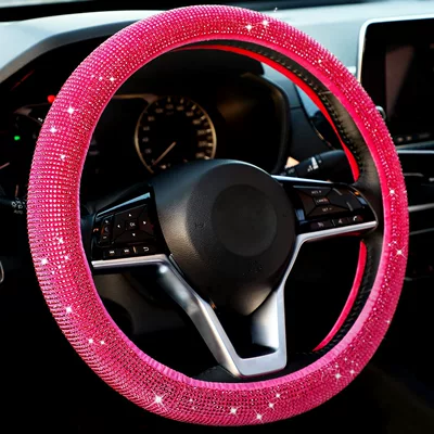 Cover with Inner Ring, Full, Steering wheel cover - all-rose-red-38cm