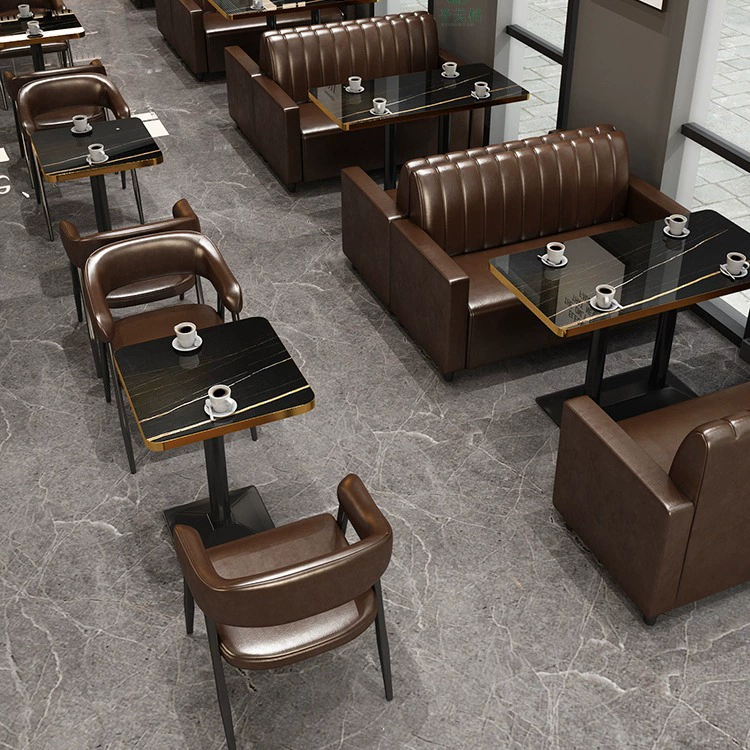 Кафе-бар Чистый бар Комбинация столов и стульев паб Западная еда Барбекю Чайный магазин Диван Ретро Повседневная столовая