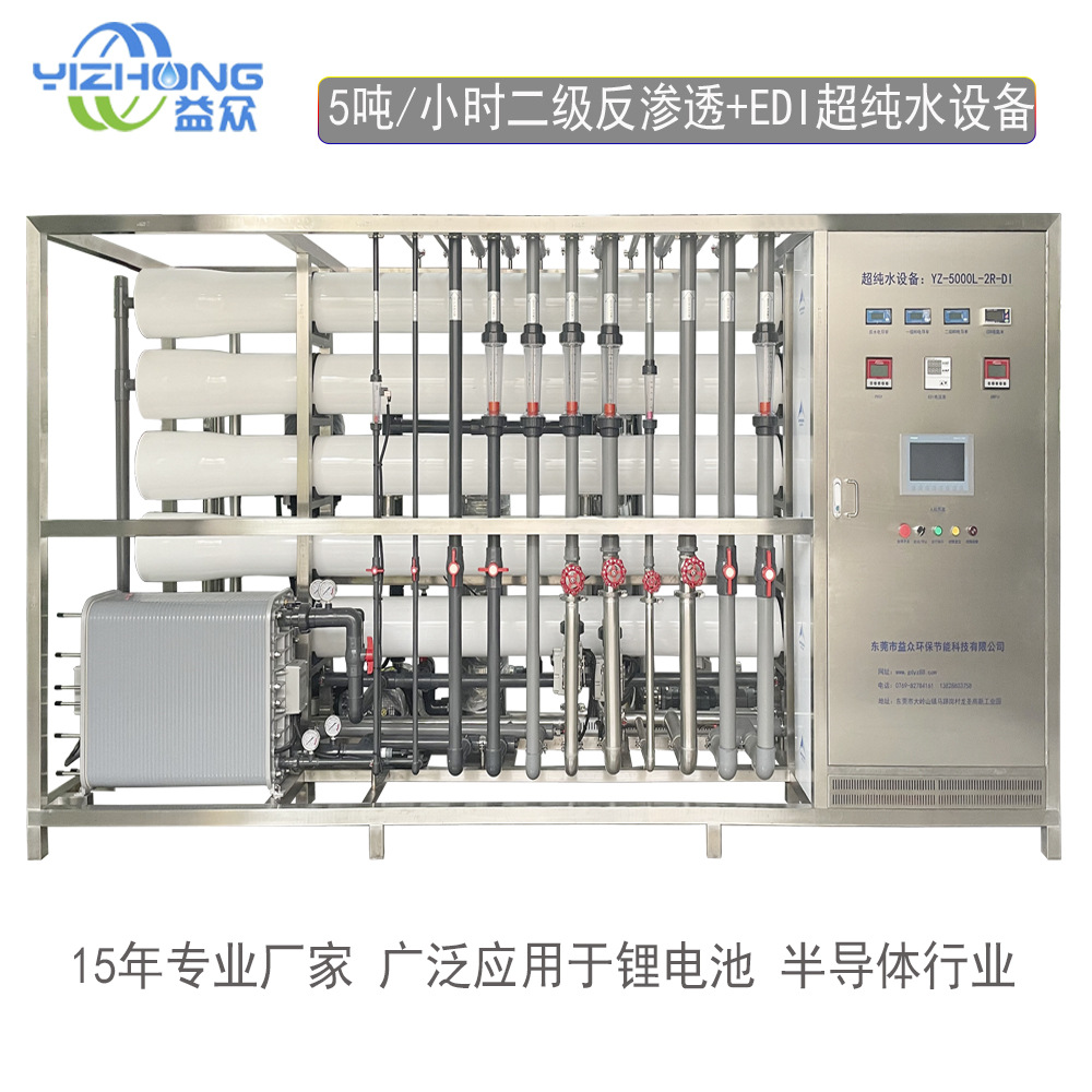 15年专业厂家直销5吨/小时18M超纯水设备二级反渗透EDI设备