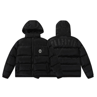 Autumn and winter new European and American foreign trade cross-border Trapstar letters embroidered hooded down jacket men's and women's casual coat tide
