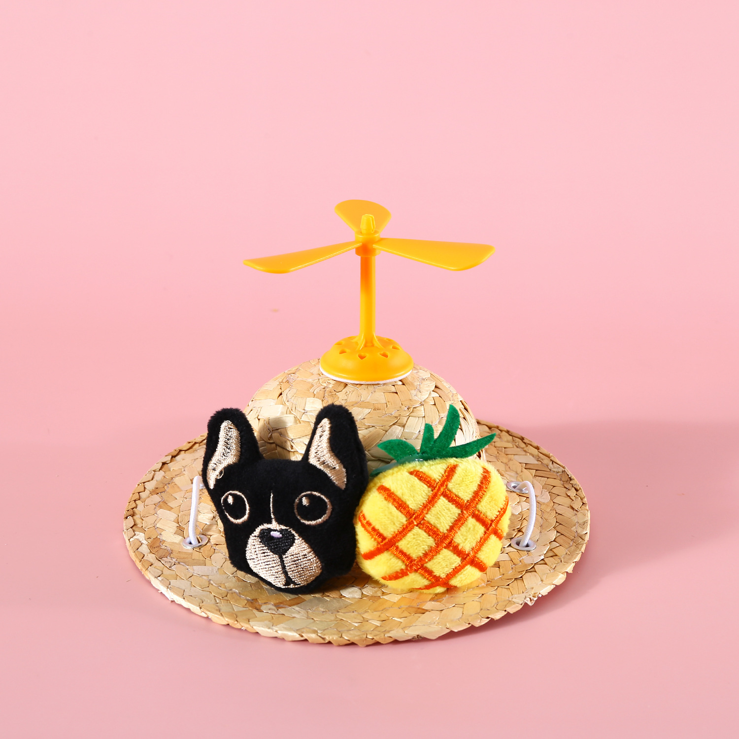 Shiba Inu perro excursión dibujos animados lindo fruta sombrero de paja aviones gato mascota sombrilla bambú libélula Red Sombrero Corgi