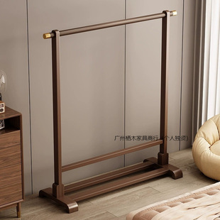 German solid wood hanger household Nordic clothes rack floor-to-ceiling bedroom bedside simple coat rack
