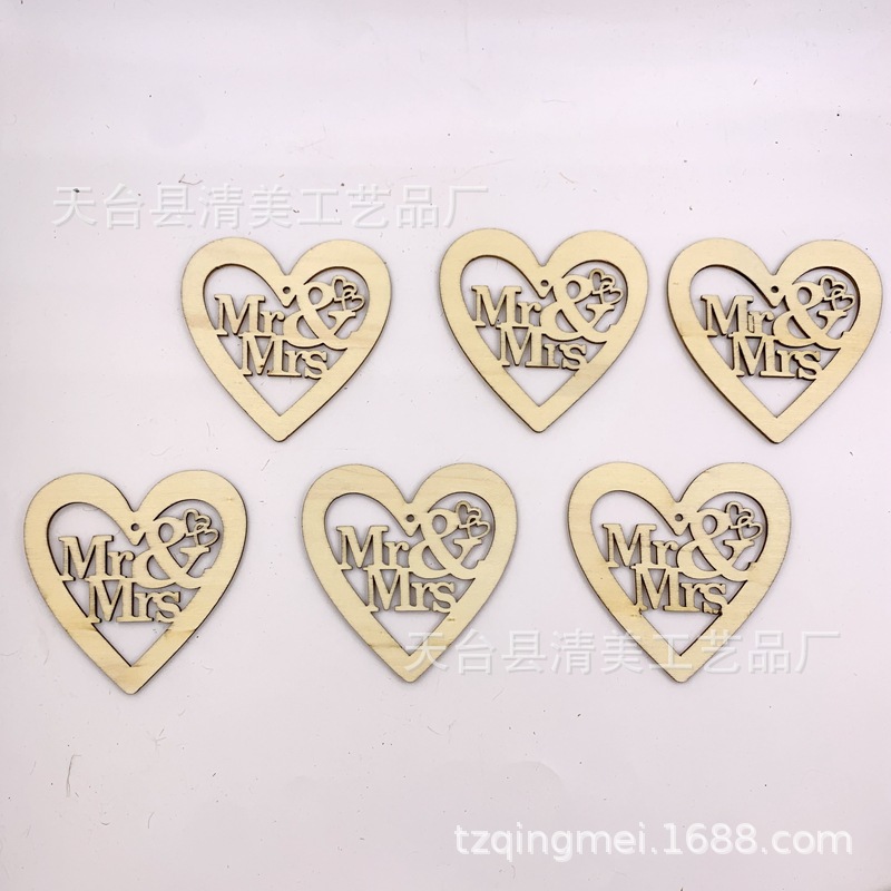 Artesanías navideñas, tallado, decoración de amor, adornos de madera, accesorios de bricolaje, decoración del hogar, adornos colgantes de pareja