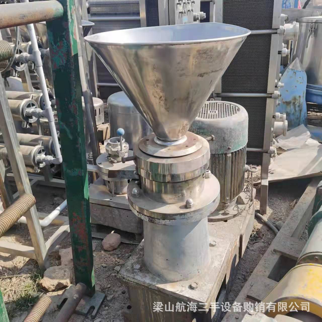 航海二手食品不锈钢胶体磨 辣椒酱研磨机 花生芝麻果蔬磨浆机回收