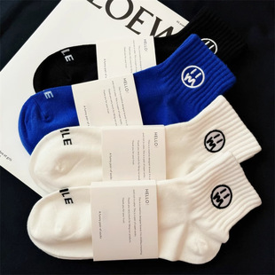 Men's Short Socks Summer Thin White Socks Men's Sweat Absorbing Breathable Men's Sports Socks Short Socks Ins Trendy Simple