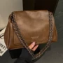 大容量复古百搭棕色女包