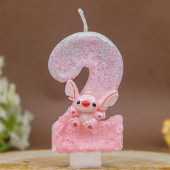跨境temu希音数字蜡烛史迪仔0-9粉色可爱创意生日蜡烛卡通蛋糕用