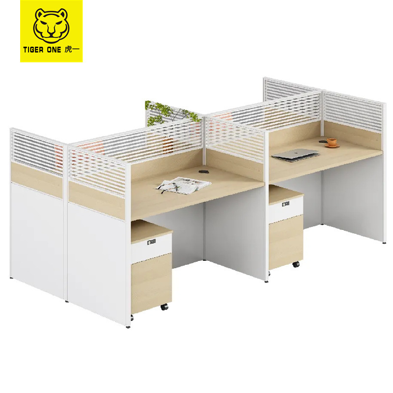 Tiger screen office desk employee workstation computer desk partition financial desk corner L-shaped meteor oak color Tiger screen office desk employee workstation computer desk partition financial desk corner L-shaped meteor oak color