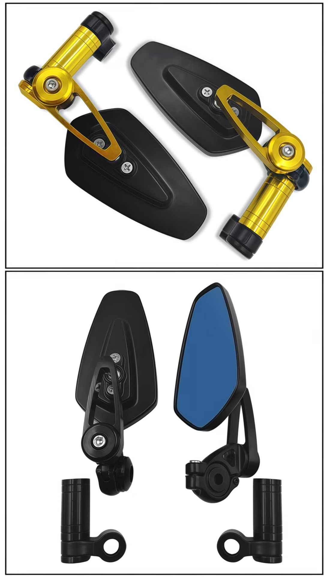 Suitable for Mini Kawasaki Aluminum Alloy Spring Breeze Reflector Huanglong Qianjiang Rearview Mirror Motorcycle Modified Folding Silver