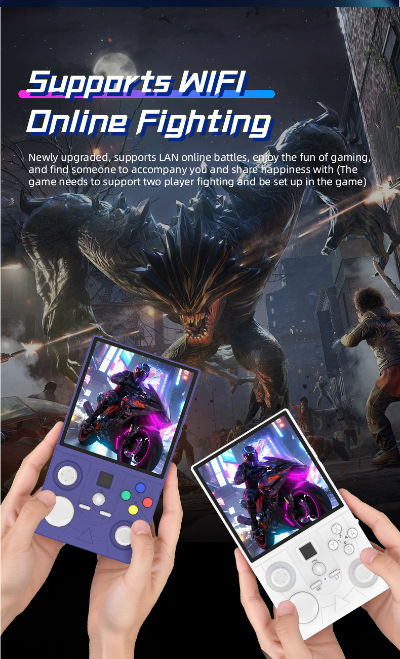 Grenzüberschreitende tragbare 4-Zoll-Open-Source-WLAN-Online-Spielkonsole im Retro-Arcade-Stil (DC40V)._voghion.com